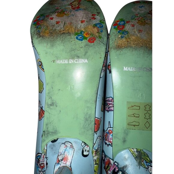 Women's Irregular Choice Blue Little People Kitten Heels Size 41 - Picture 8 of 9